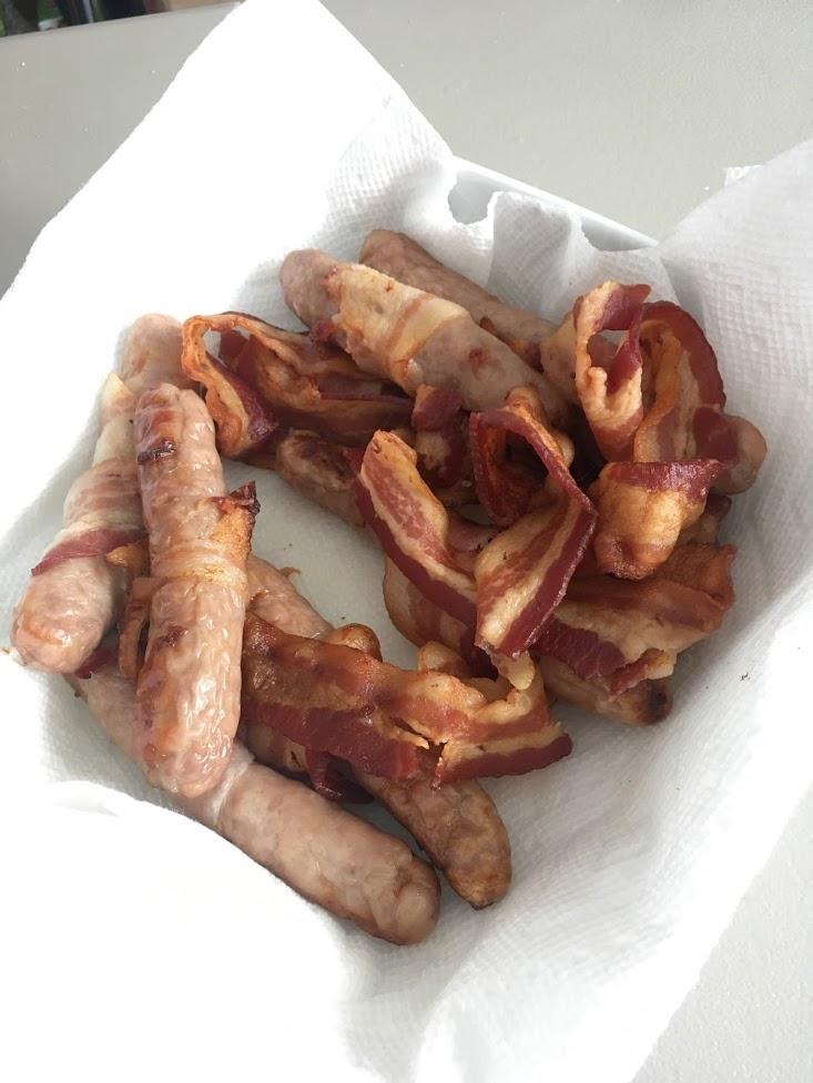 Double wrapped sausages